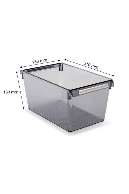 Buzdolabı Içi Organizer Dolap Içi Düzenleyici Raf 310*180*150 Mm Şeffaf Siyah - 3