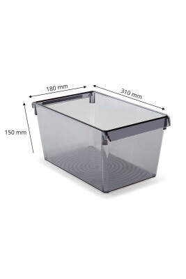 Buzdolabı Içi Organizer Dolap Içi Düzenleyici Raf 310*180*150 Mm Şeffaf Siyah - 3