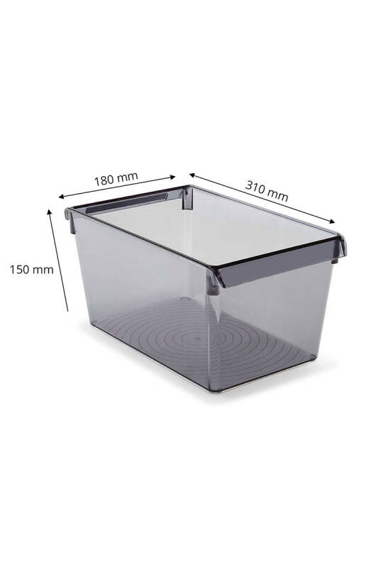 Buzdolabı Içi Organizer Dolap Içi Düzenleyici Raf 310*180*150 Mm Şeffaf Siyah - 3