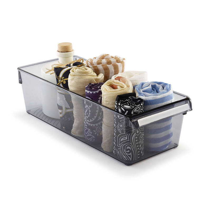 Buzdolabı Içi Organizer Dolap Içi Düzenleyici Raf 360*150*100 Mm Şeffaf Siyah - 8