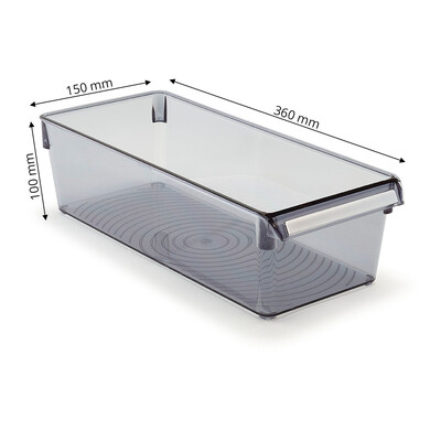 Buzdolabı Içi Organizer Dolap Içi Düzenleyici Raf 360*150*100 Mm Şeffaf Siyah - 11