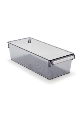 Buzdolabı Içi Organizer Dolap Içi Düzenleyici Raf 360*150*100 Mm Şeffaf Siyah - 1
