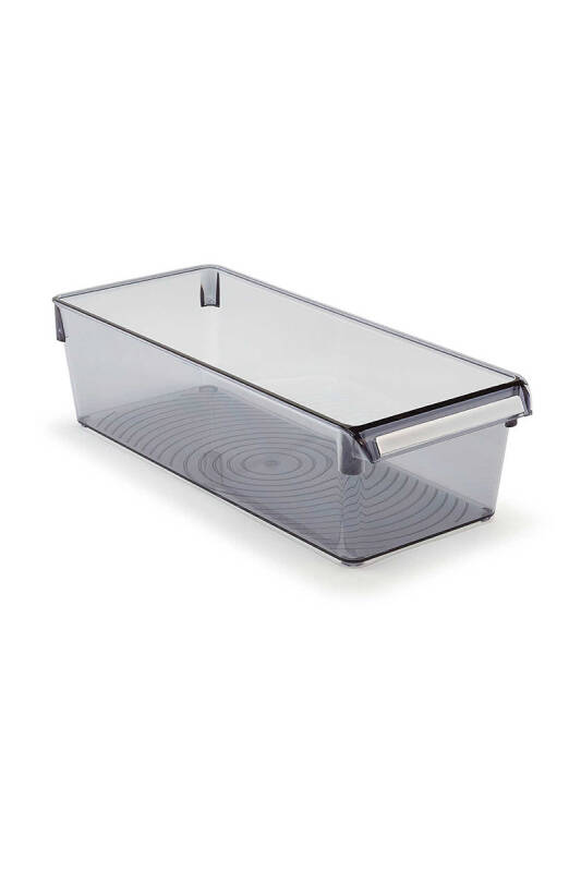 Buzdolabı Içi Organizer Dolap Içi Düzenleyici Raf 360*150*100 Mm Şeffaf Siyah - 1