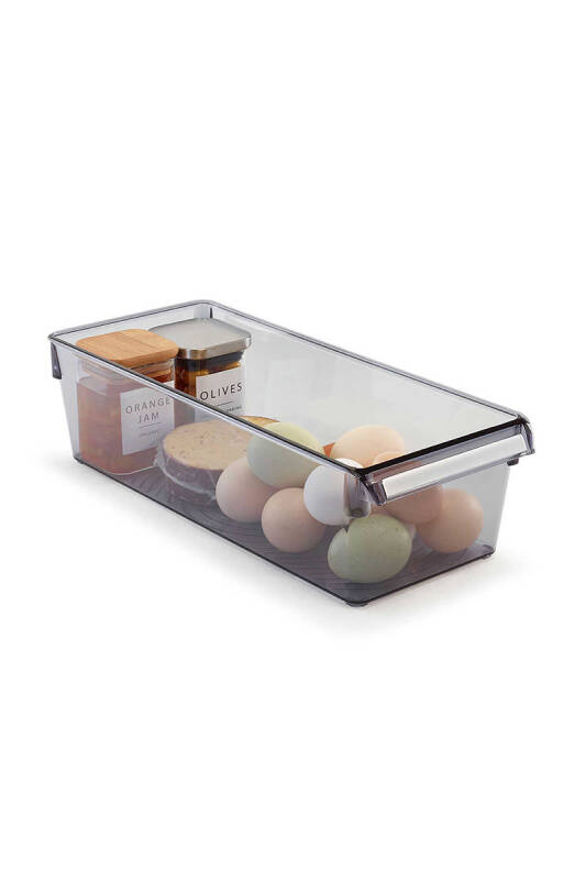 Buzdolabı Içi Organizer Dolap Içi Düzenleyici Raf 360*150*100 Mm Şeffaf Siyah - 2