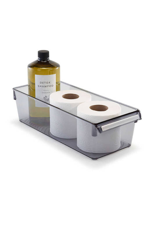 Buzdolabı Içi Organizer Dolap Içi Düzenleyici Raf 360*150*100 Mm Şeffaf Siyah - 5