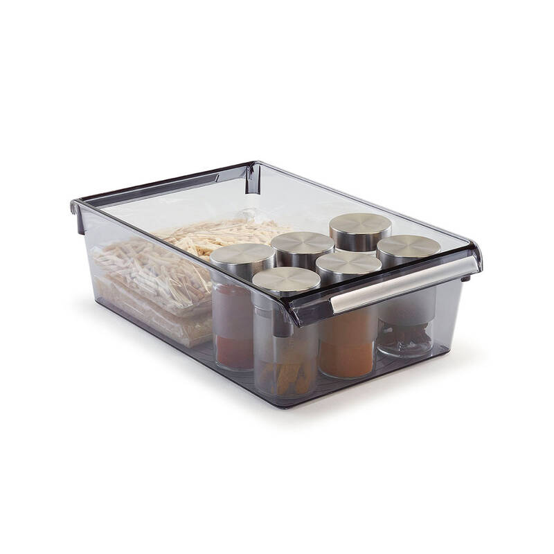 Buzdolabı Içi Organizer Dolap Içi Düzenleyici Raf Ps 325*205*100 Mm Şeffaf Siyah - 6