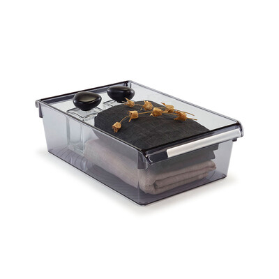Buzdolabı Içi Organizer Dolap Içi Düzenleyici Raf Ps 325*205*100 Mm Şeffaf Siyah - 8