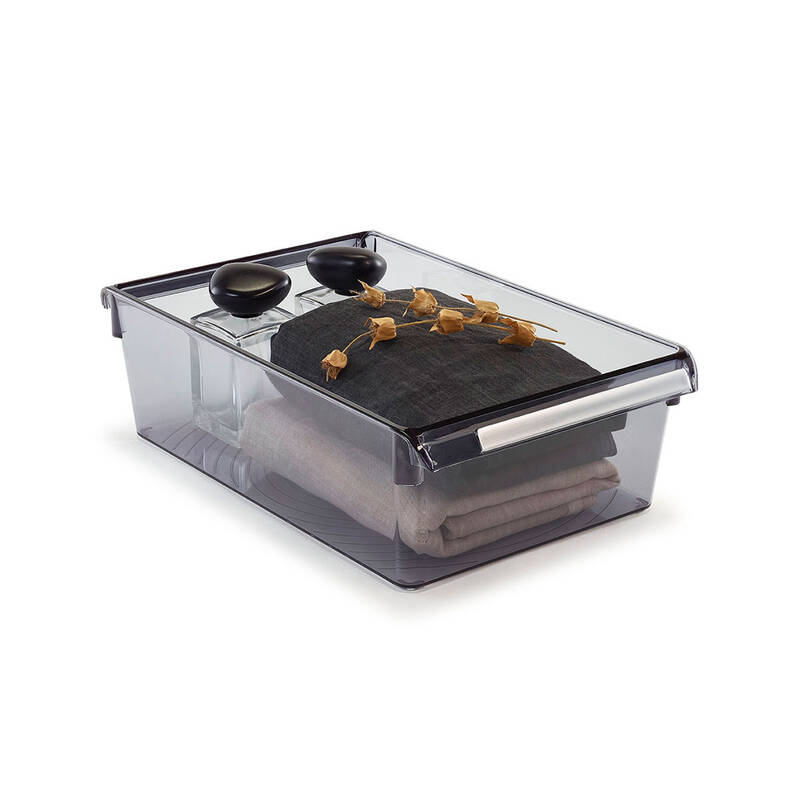 Buzdolabı Içi Organizer Dolap Içi Düzenleyici Raf Ps 325*205*100 Mm Şeffaf Siyah - 8