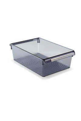 Buzdolabı Içi Organizer Dolap Içi Düzenleyici Raf Ps 325*205*100 Mm Şeffaf Siyah - 1