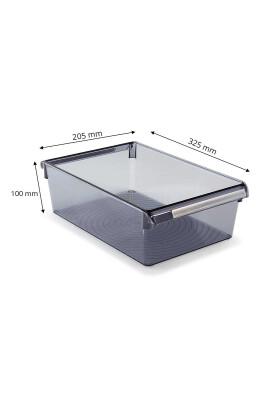 Buzdolabı Içi Organizer Dolap Içi Düzenleyici Raf Ps 325*205*100 Mm Şeffaf Siyah - 3