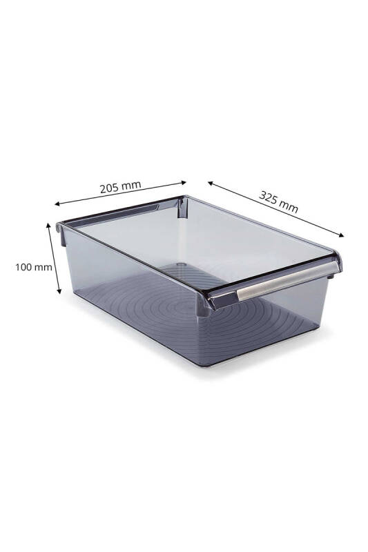 Buzdolabı Içi Organizer Dolap Içi Düzenleyici Raf Ps 325*205*100 Mm Şeffaf Siyah - 3