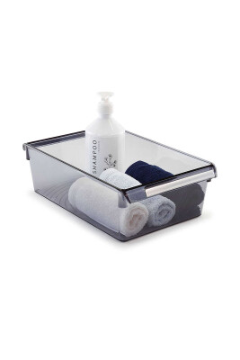 Buzdolabı Içi Organizer Dolap Içi Düzenleyici Raf Ps 325*205*100 Mm Şeffaf Siyah - 4