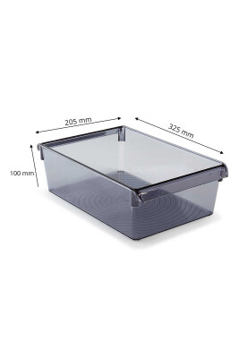 Buzdolabı Içi Organizer Dolap Içi Düzenleyici Raf Ps 325*205*100 Mm Şeffaf Siyah - 3