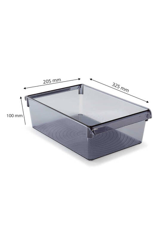 Buzdolabı Içi Organizer Dolap Içi Düzenleyici Raf Ps 325*205*100 Mm Şeffaf Siyah - 3