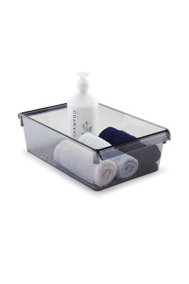 Buzdolabı Içi Organizer Dolap Içi Düzenleyici Raf Ps 325*205*100 Mm Şeffaf Siyah - 4
