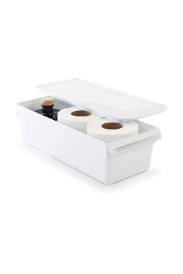 Kapaklı Banyo Mutfak Düzenleyici Raf Ps 360*150*100 Mm Beyaz - 4