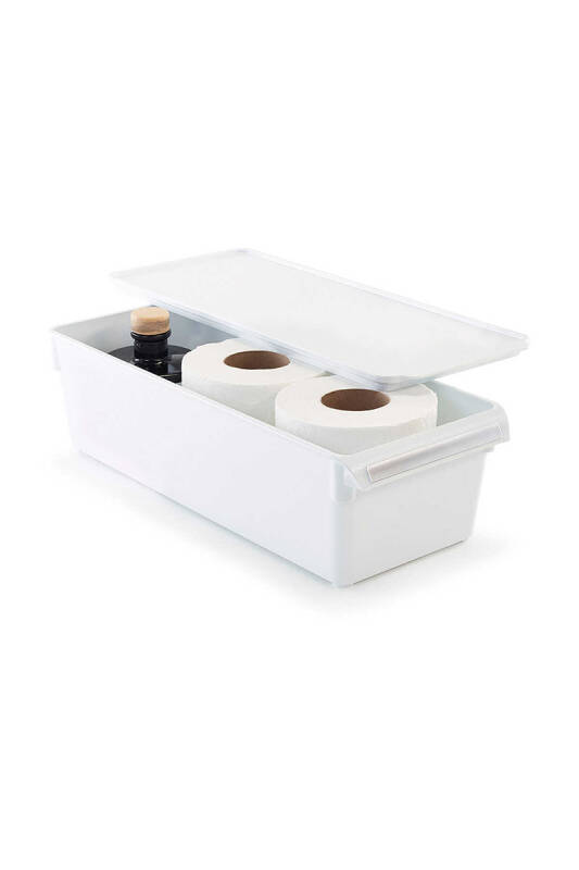 Kapaklı Banyo Mutfak Düzenleyici Raf Ps 360*150*100 Mm Beyaz - 4