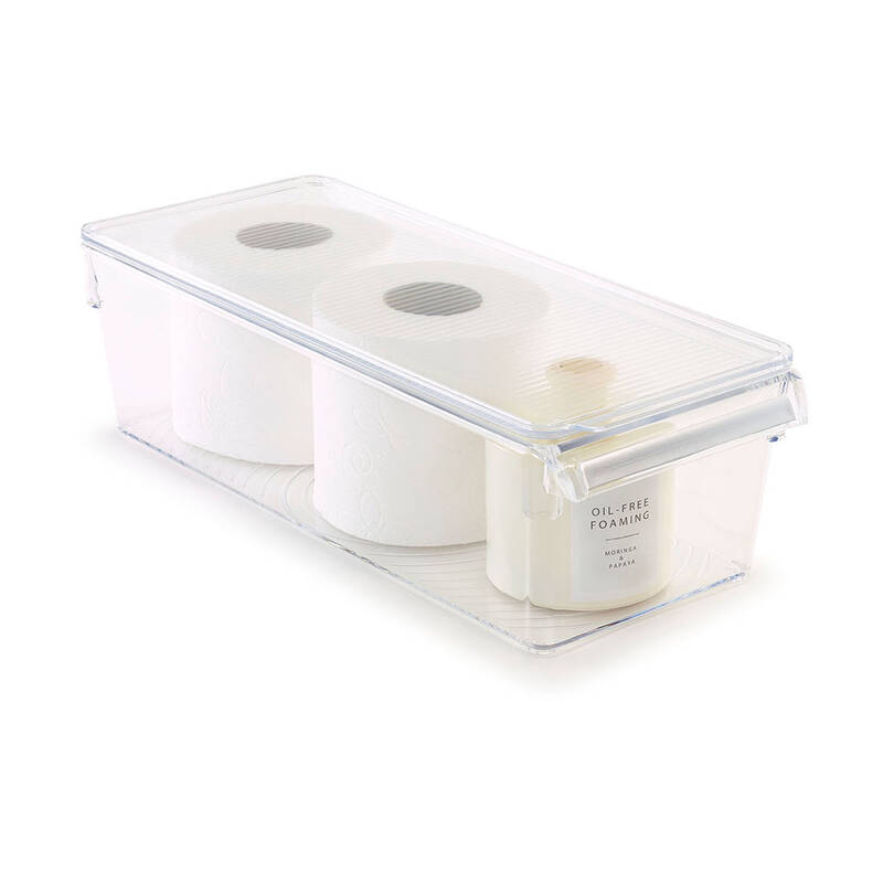 Kapaklı Banyo Mutfak Düzenleyici Raf Ps 360*150*100 Mm Şeffaf - 7
