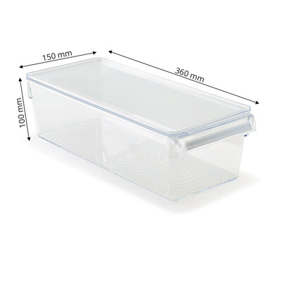 Kapaklı Banyo Mutfak Düzenleyici Raf Ps 360*150*100 Mm Şeffaf - 8