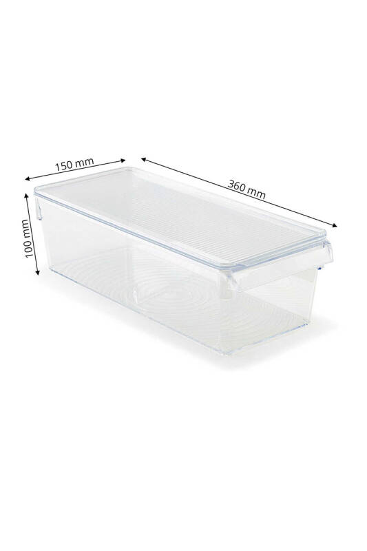 Kapaklı Banyo Mutfak Düzenleyici Raf Ps 360*150*100 Mm Şeffaf - 3