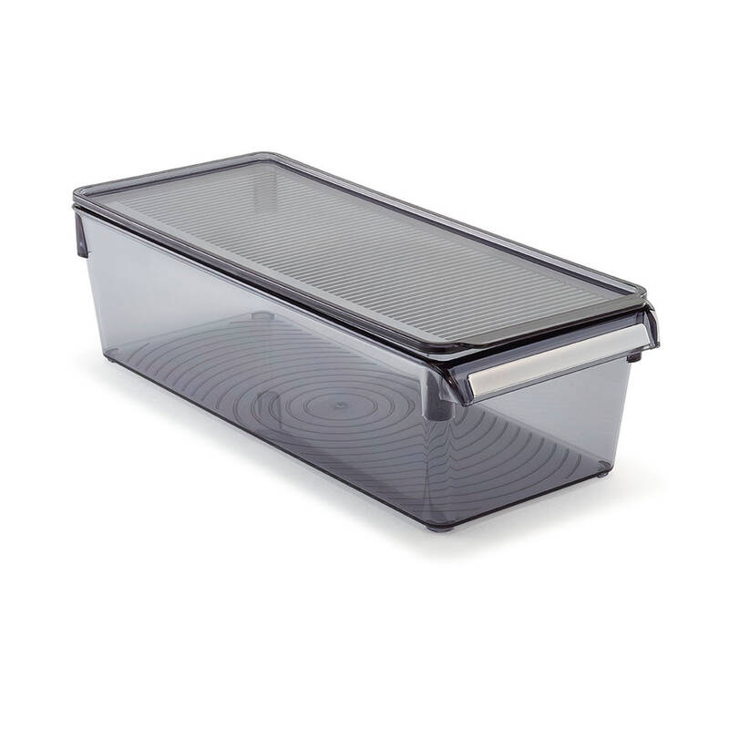 Kapaklı Banyo Mutfak Düzenleyici Raf Ps 360*150*100 Mm Şeffaf Siyah - 5