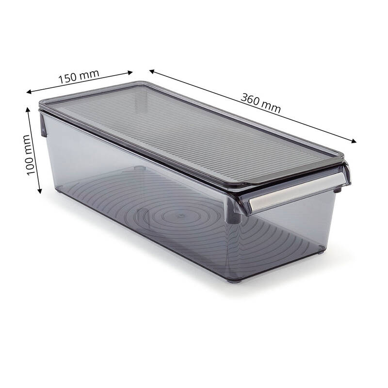 Kapaklı Banyo Mutfak Düzenleyici Raf Ps 360*150*100 Mm Şeffaf Siyah - 9