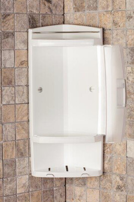 Kapaklı Banyo Köşe Rafı Şeffaf Naturel - 4