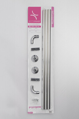 Banyo Köşe Perde Borusu Alüminyum - Krom - 1