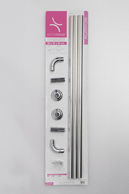 Banyo Köşe Perde Borusu Alüminyum - Krom - 1