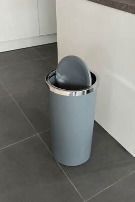 Lenox 35 Lt Döner Kapaklı Banyo Mutfak Ofis Çöp Kovası Gri - 3