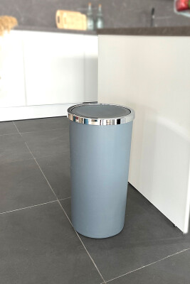 Lenox 35 Lt Döner Kapaklı Banyo Mutfak Ofis Çöp Kovası Gri - 5