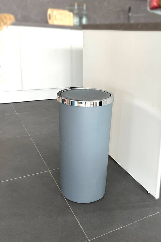 Lenox 35 Lt Döner Kapaklı Banyo Mutfak Ofis Çöp Kovası Gri - 5