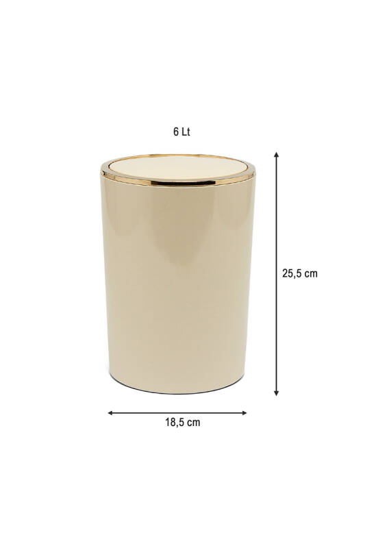 Lenox Banyo Mutfak Ofis Çöp Kovası 6 Lt Bej - 4