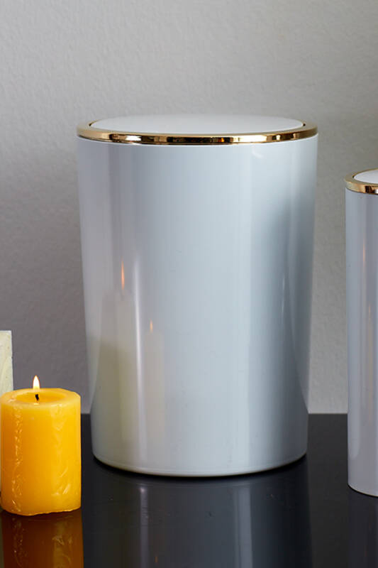 Lenox Çöp Kovası 6Lt Beyaz Altın Renk - 2
