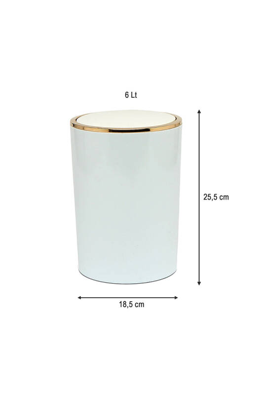 Lenox Çöp Kovası 6Lt Beyaz Altın Renk - 4