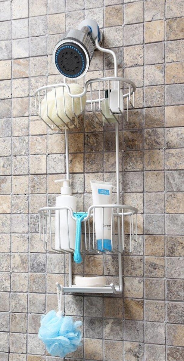 Paslanmaz Aluminyum Banyo Rafı 2 raf Mat Eloksal - 5