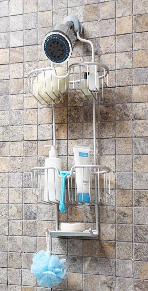 Paslanmaz Aluminyum Banyo Rafı 2 raf Mat Eloksal - 5