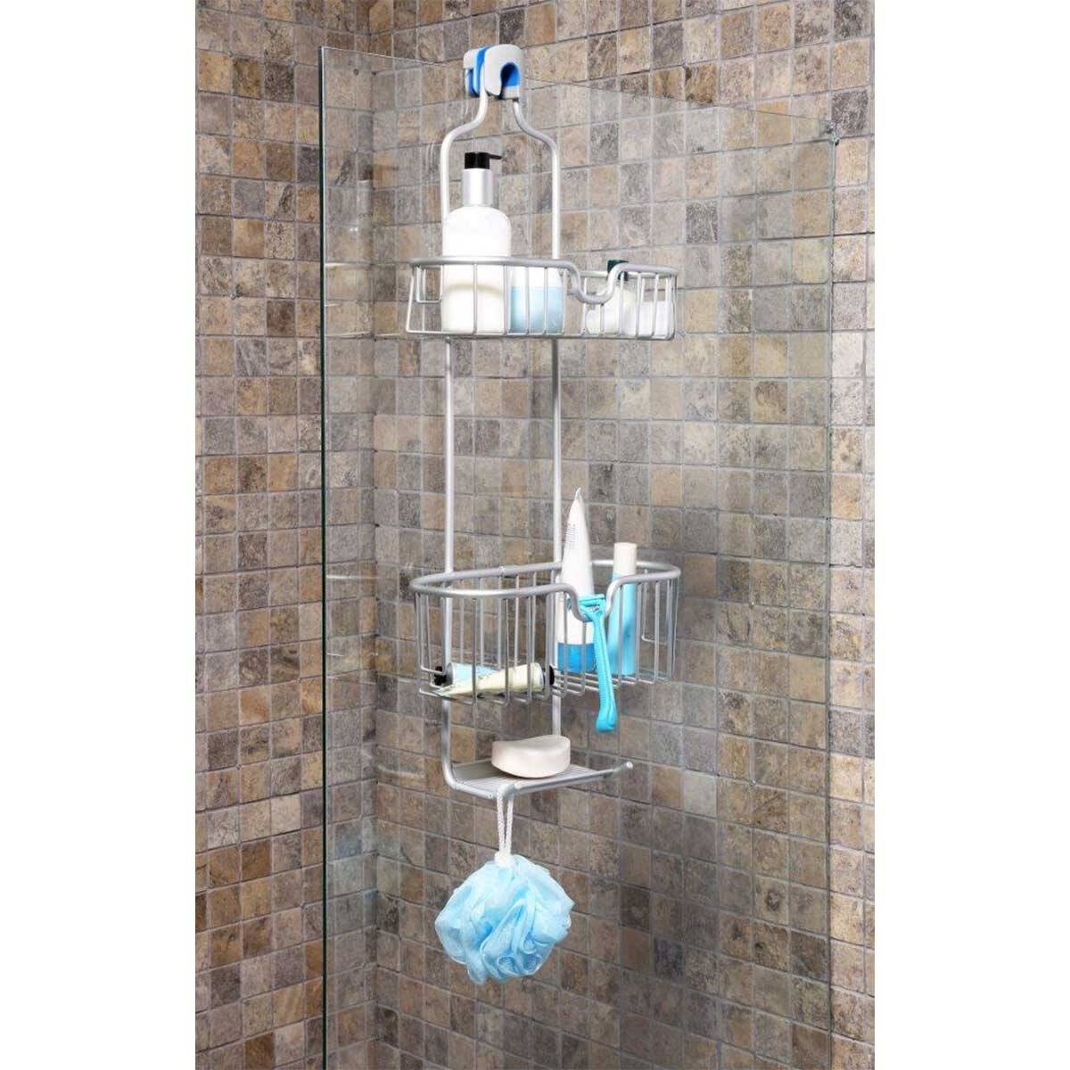 Paslanmaz Aluminyum Banyo Rafı 2 raf Mat Eloksal - 6