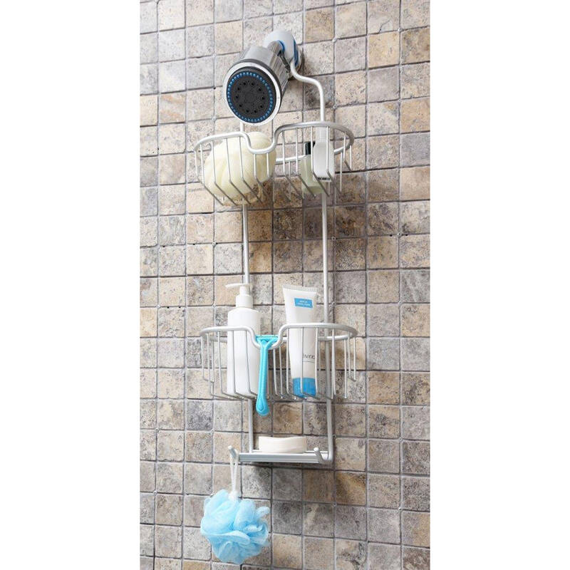 Paslanmaz Aluminyum Banyo Rafı 2 raf Mat Eloksal - 4