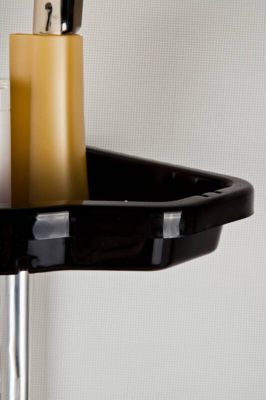 Banyo Köşe Rafı Paslanmaz Aluminyum Borular Siyah - 4