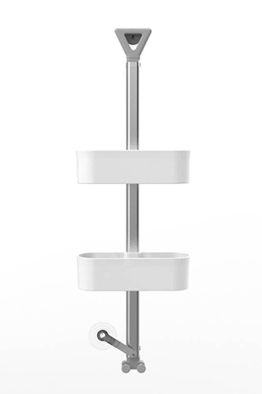 Yükseklik Ayarlı Oval Banyo Rafı 2Li-Beyaz - 3