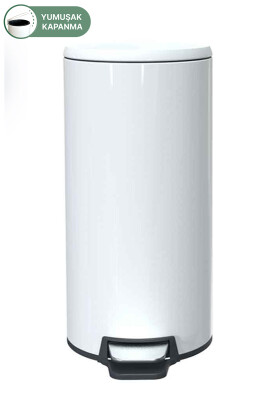 Cigo Pedallı Mutfak Banyo Çöp Kovası 20 Lt Beyaz-İç Kısım Siyah - 3