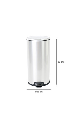 Cigo Pedallı Mutfak Banyo Çöp Kovası 20 Lt Beyaz-İç Kısım Siyah - 8