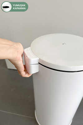 Cigo Pedallı Mutfak Banyo Çöp Kovası 20 Lt Beyaz-İç Kısım Siyah - 3