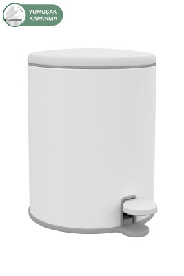 Cigo Pedallı Banyo Mutfak Çöp Kovası 6 Lt Beyaz Iç Kısım Gri - 3