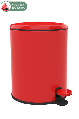 CİGO PEDALLI ÇÖP KOVASI 6LT KIRMIZI - Primanova