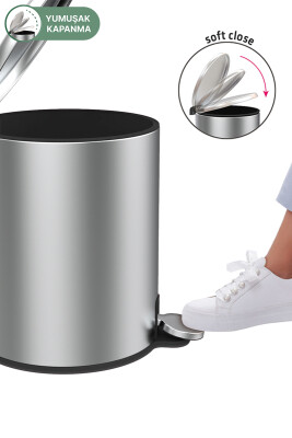 Cigo Pedallı Çöp Kovası 6Lt Mat İç Kısım Siyah - 2