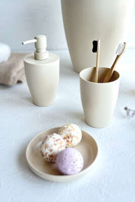 Pure 3'lü Banyo Seti -Bej - Primanova