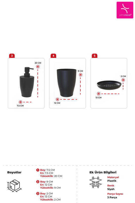 Pure 3'lü Banyo Seti-Siyah - 2