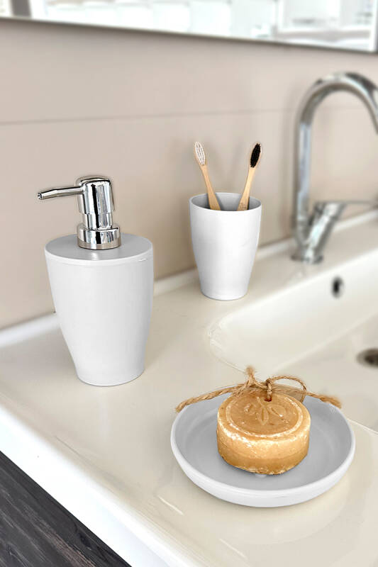 Pure 3'lü Banyo Seti -Beyaz - 1